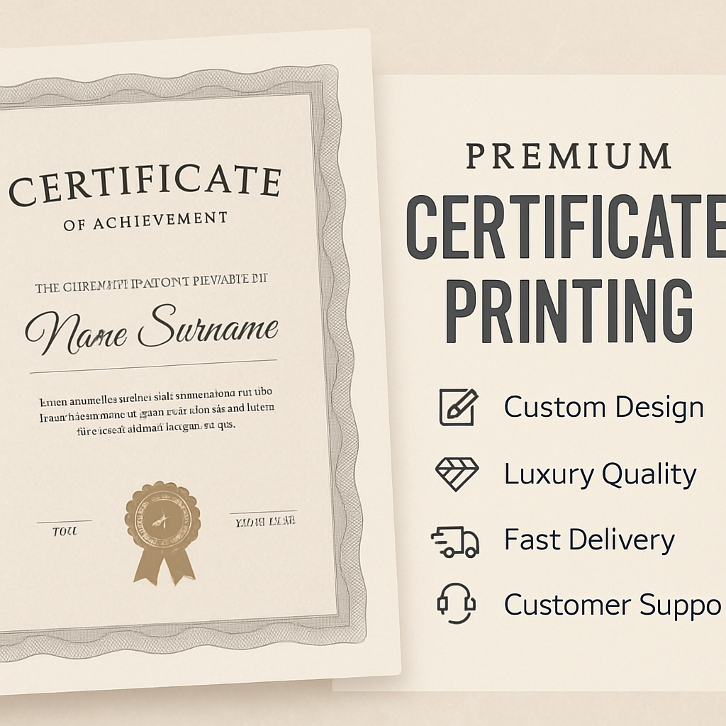 In Chứng Chỉ Đẹp, Chất Lượng Cao, Mẫu Theo Yêu Cầu