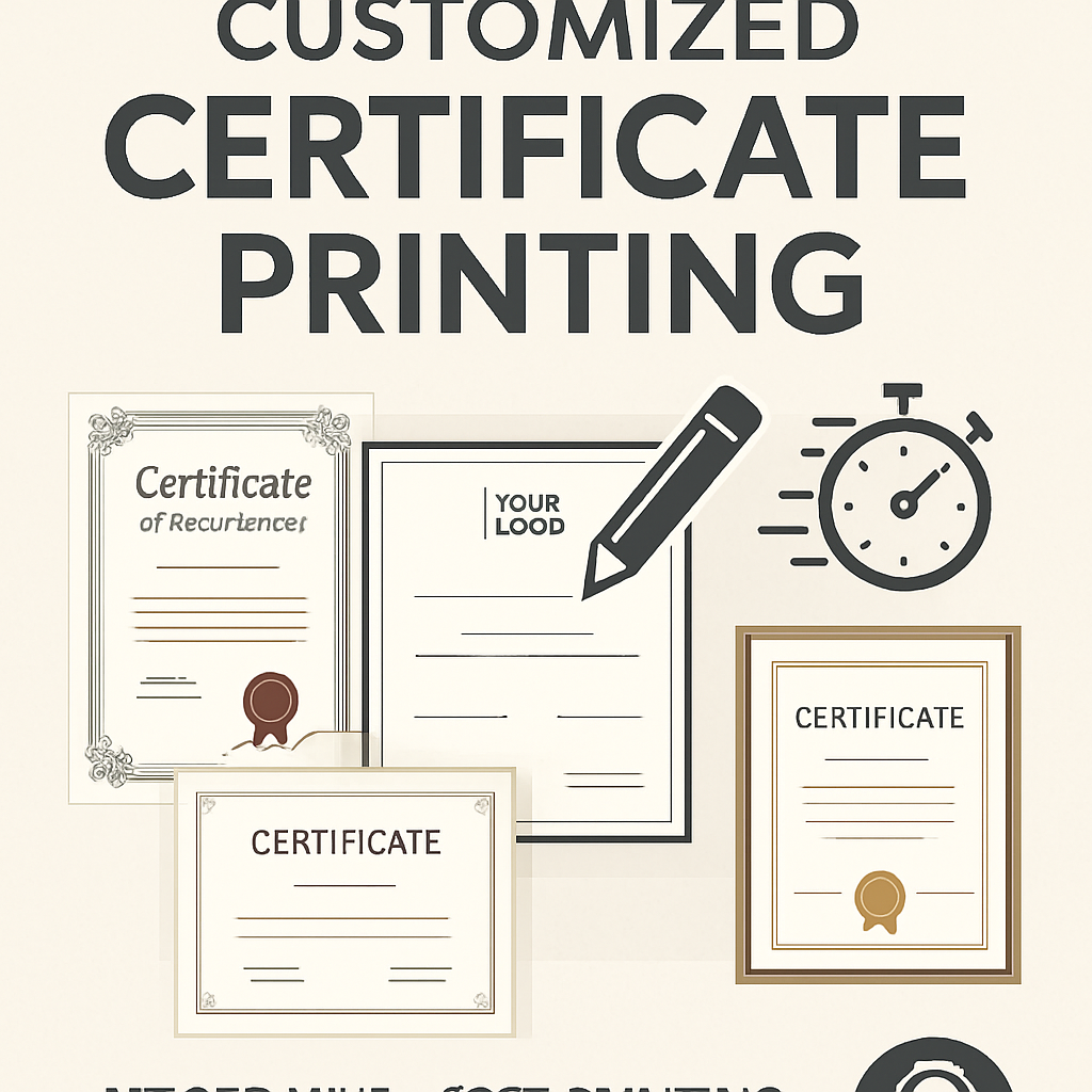 In Chứng Chỉ Trang Trọng, Mẫu Theo Yêu Cầu, Chất Lượng Cao