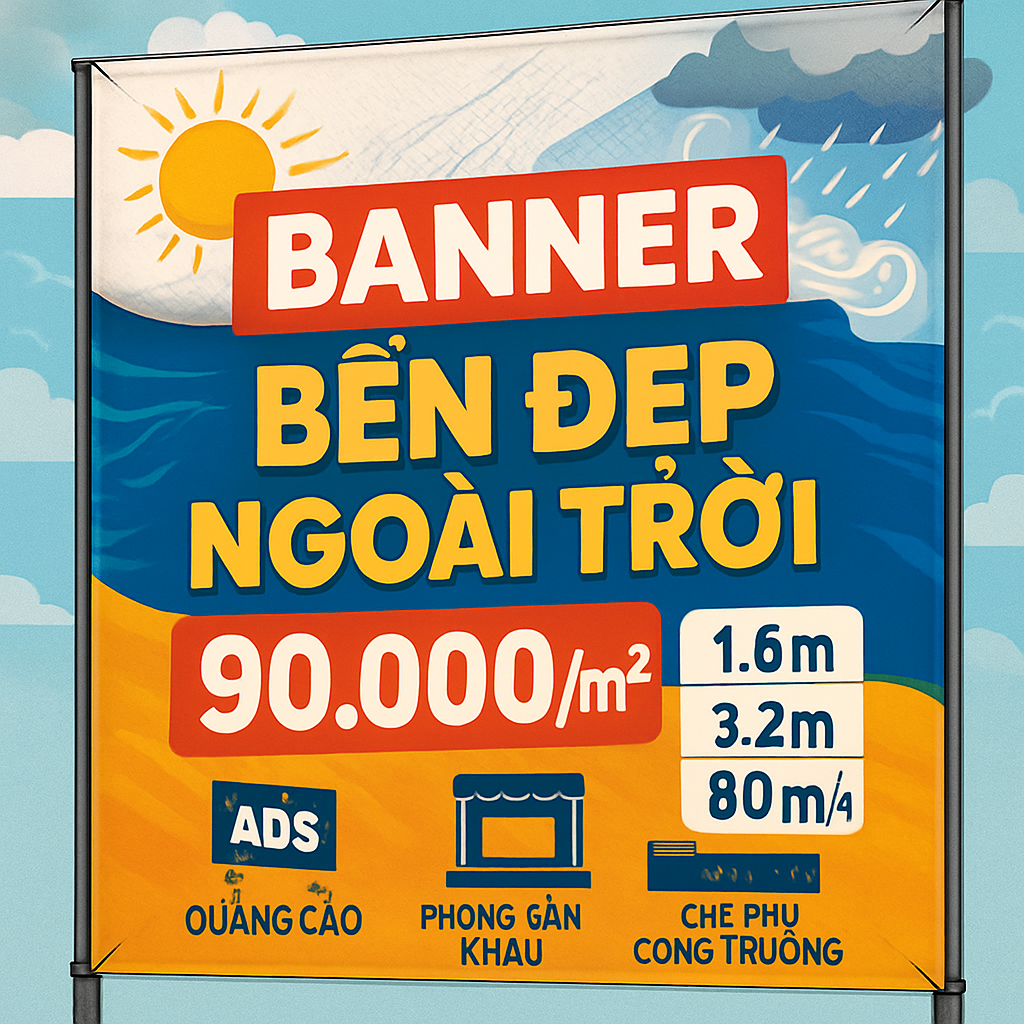 In Banner Bạt Hiflex Ngoài Trời Rẻ, Khổ Lớn Bền Thời Tiết