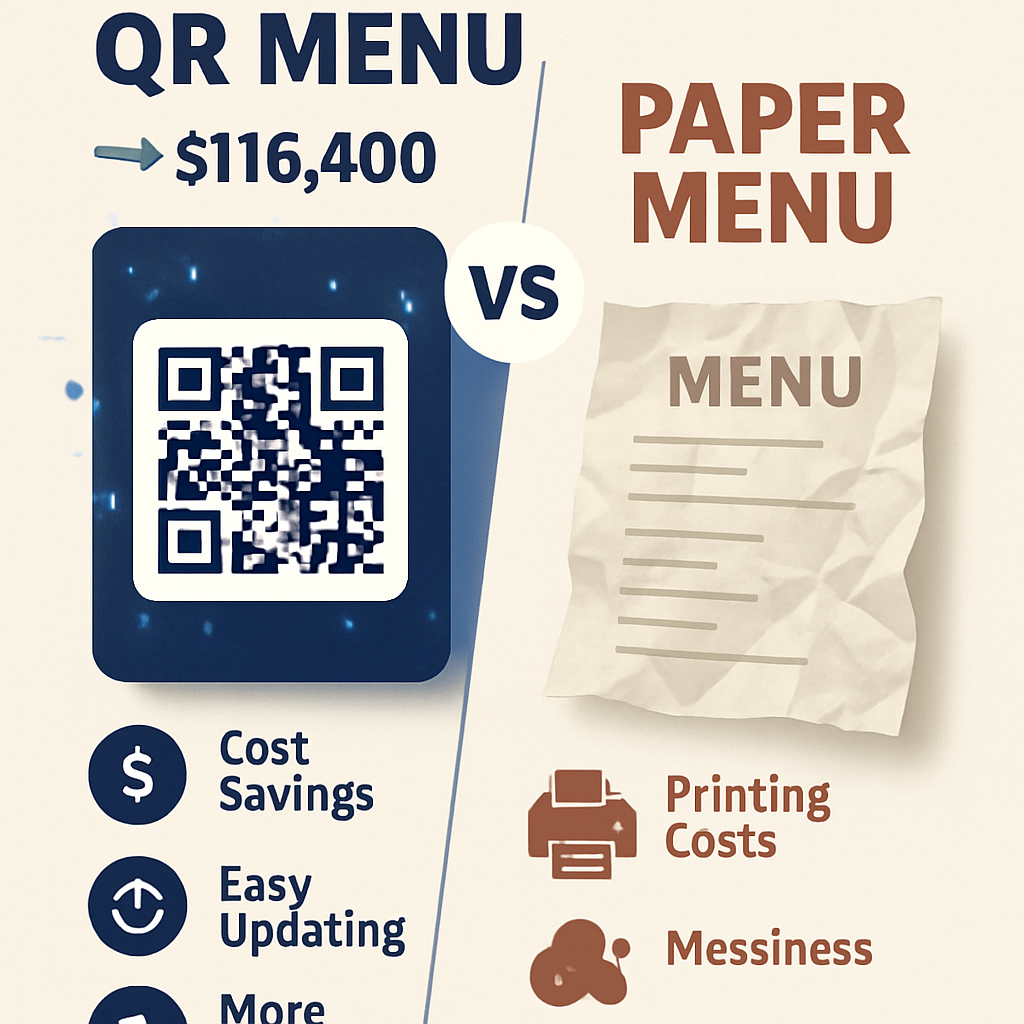 Menu QR vượt trội so với menu giấy