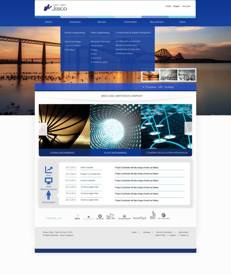 Professional Business Website Design – JESCO ASIA